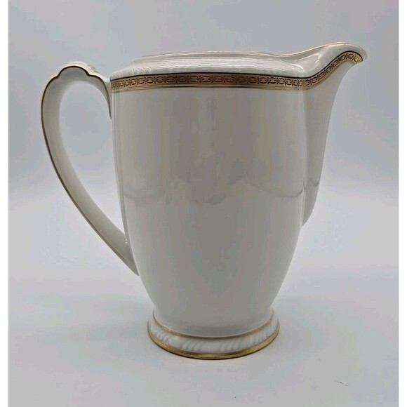 Rorstrand Sweden Porcelain Pitcher Fine China White & Gold Trim 6.5" #521 - Picture 2 of 11